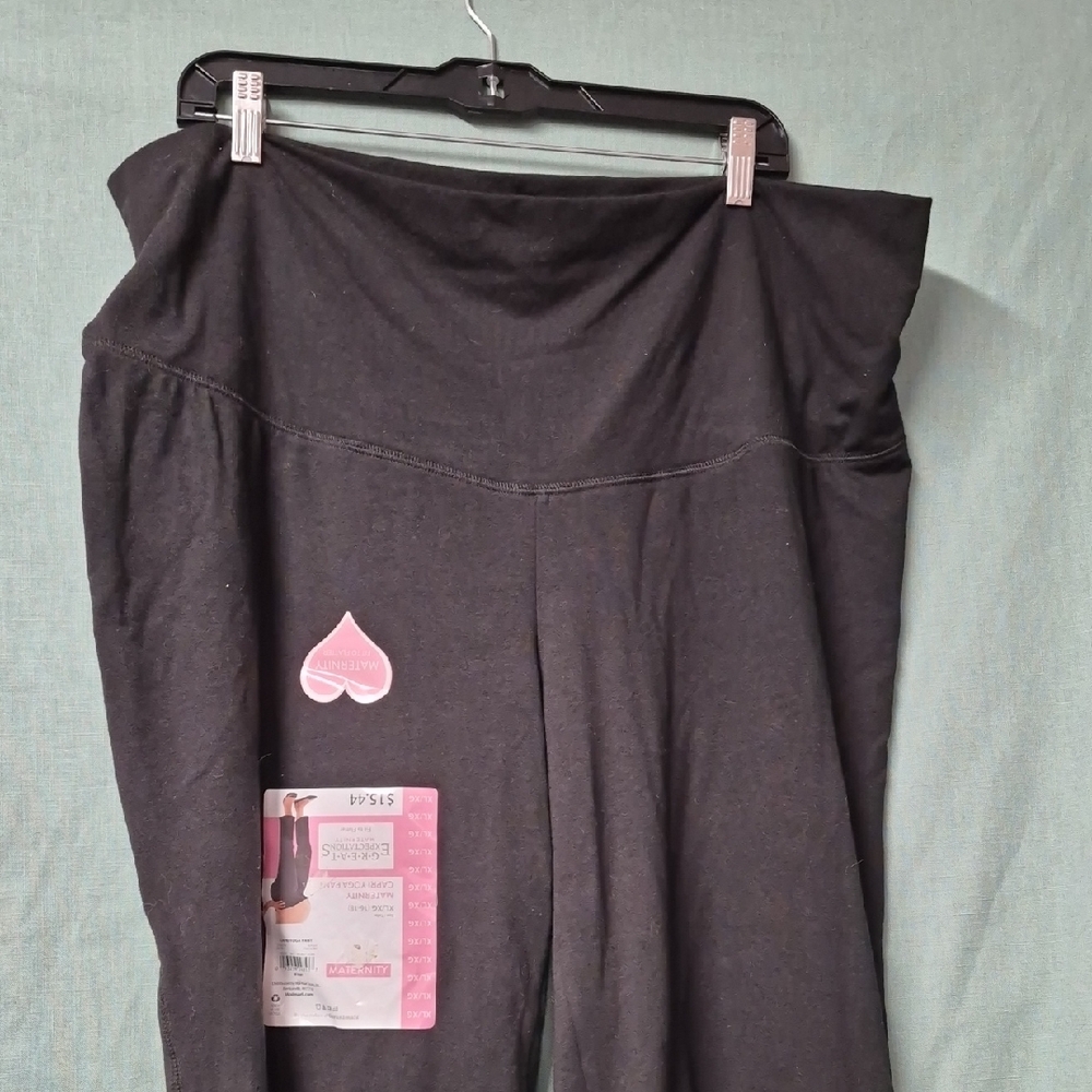 Womens Maternity Great Expectations Black Stretchy Pants XL (16-18)